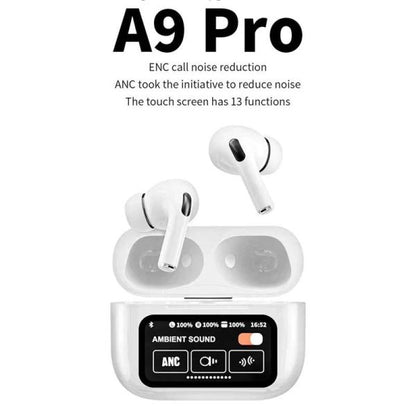 A9 Pro Earbuds Anc/enc Dauble Dark Tuch Screen Display Noise Reduction Wireless Earbuds For Android And Ios/airpods