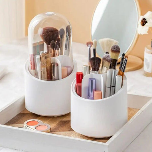 Brush Container Makeup Brush Holder Dust-proof Rotating Plastic Lipstick Eyebrow Pencil