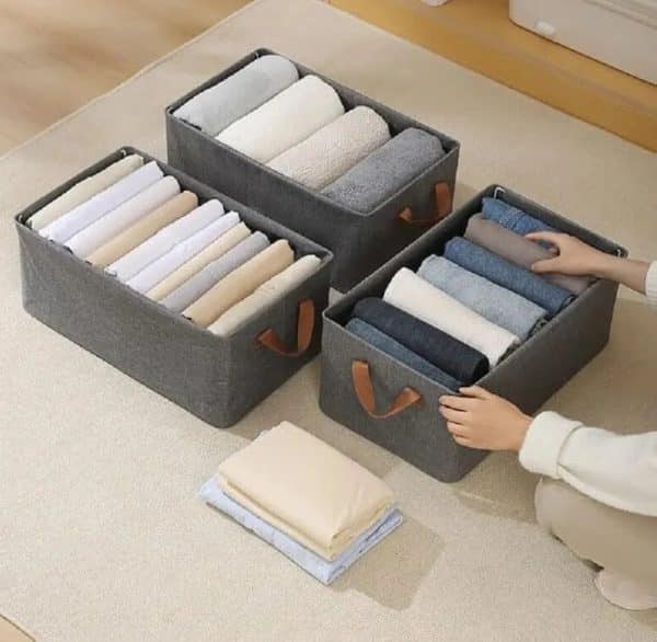 Wardrobe Clothes Organizer Storage Box Pack Of 3 Foldable Drawer 2