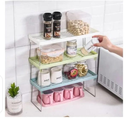 Folding Stack Up Shelf For Spice Jars Cabinet Shelves Foldable Shelf Stand Spice Jars Rack Cupboard Storage Support Kitchen Accessories Pantry Organizer