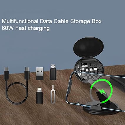 Multifunctional Data Cable Set 60w Fast Charging Cable For Android & Iphone.