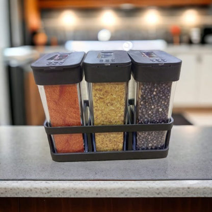 Spice Masala Plastic Storage Box And Herbs ( Pack Of 3).